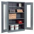 Global Industrial Clear View Storage Cabinet Easy Assembly 48x24x78, Gray 237615GY
